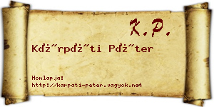 Kárpáti Péter névjegykártya