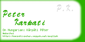 peter karpati business card